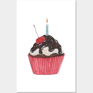 Birthday cupcake Posters and Art